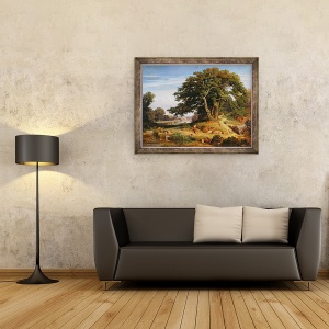 Tablou inramat - Charles Joseph Lecointe - Fiul risipitor Privind porcii, 70 x 90 cm - Img 2