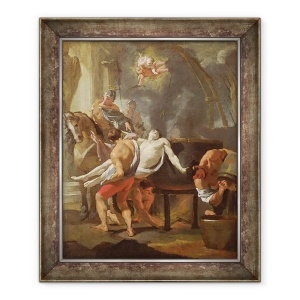 Tablou inramat - Charles Le Brun - O schita a Martiriului Sfantului Ioan Evanghelistul, 1641, 70 x 85 cm
