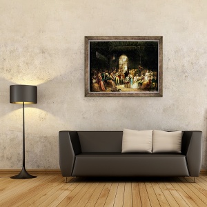 Tablou inramat - Charles Louis Lucien Muller - Apelul pentru ultimele victime ale terorii, 7-9 Thermidor, 60 x 80 cm - Img 2