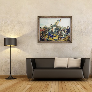 Tablou inramat - Charles Steiben - Batalia de la Waterloo din 1815, 60 x 80 cm - Img 2