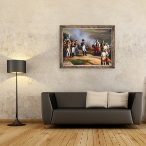 Tablou inramat - Charles Thevenin - Detaliu din capitularea Ulm, 20 octombrie 1805 - Napoleon si generalii austrieci, 70 x 90 cm - Img 2
