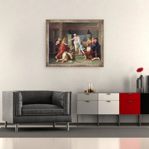 Tablou inramat - Charles Thevenin - Iosif recunoscut de fratii sai, 70 x 85 cm - Img 2