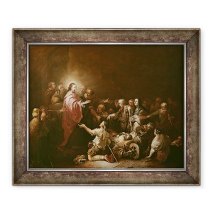 Tablou inramat - Christian Wilhelm Ernst Dietrich - Isus ii binecuvanteaza pe bolnavi, 70 x 85 cm