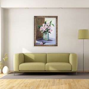 Tablou inramat - Christopher Ryland - Natura moarta roz Clematis, 60 x 80 cm - Img 2
