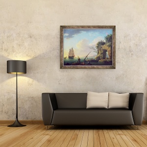 Tablou inramat - Claude Joseph Vernet - Peisaj marin, 60 x 80 cm - Img 2