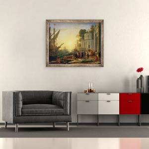 Tablou inramat - Claude Lorrain - Cleopatra a debarcat la Tarsus, 50 x 60 cm - Img 2
