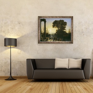 Tablou inramat - Claude Lorrain - Scena de coasta cu imbarcarea Sfantului Paul, 60 x 80 cm - Img 2
