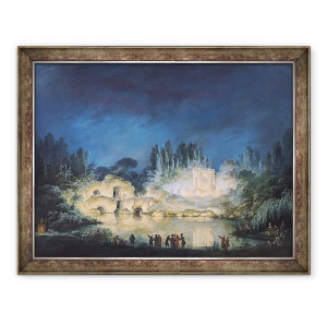 Tablou inramat - Claude Louis Chatelet - Iluminarea Belvedere la Petit-Trianon, 60 x 80 cm