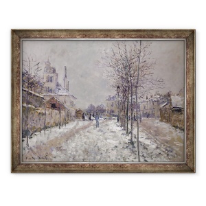 Tablou inramat - Claude Monet - Bulevardul Pontoise acoperit de zapada in Argenteuil, 60 x 80 cm