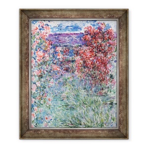Tablou inramat - Claude Monet - Casa de la Giverny sub trandafiri, 70 x 85 cm