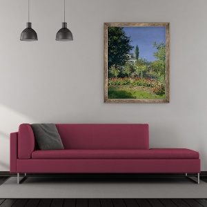 Tablou inramat - Claude Monet - Gradina inflorita la Sainte-Adresse, 50 x 60 cm - Img 2