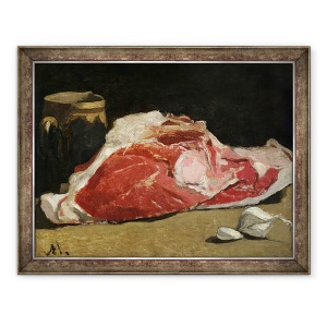 Tablou inramat - Claude Monet - Natura moarta, imbinarea carnii, 70 x 90 cm