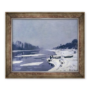 Tablou inramat - Claude Monet - Placile de gheata pe Sena la Bougival, 70 x 85 cm