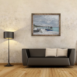 Tablou inramat - Claude Monet - Plaja de la Sainte-Adresse, 60 x 80 cm - Img 2