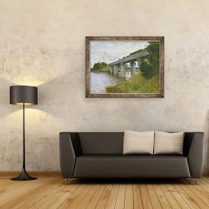 Tablou inramat - Claude Monet - Podul de cale ferata la Argenteuil, 60 x 80 cm - Img 2