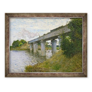 Tablou inramat - Claude Monet - Podul de cale ferata la Argenteuil, 70 x 90 cm