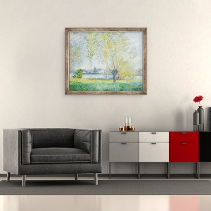 Tablou inramat - Claude Monet - Salcii la Vetheuil, 50 x 60 cm - Img 2
