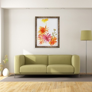Tablou inramat - Claudia Hutchins-Puechavy - Galbenele si alte flori I, 60 x 80 cm - Img 2