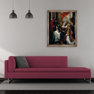 Tablou inramat - Claudio Coello - Comuniunea Sfintei Teresa de Avila 1515-82 c.1670, 50 x 60 cm - Img 2