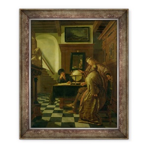 Tablou inramat - Cornelis de Man - Geografi la locul de munca, 50 x 60 cm
