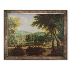 Tablou inramat - Cornelis Huysmans - Peisaj cu o turma de oi, 60 x 80 cm