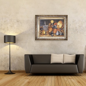 Tablou inramat - Cornelis Jacobsz Delff - Natura moarta cu ustensile de bucatarie, 60 x 80 cm - Img 2