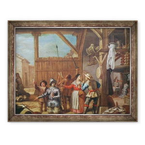Tablou inramat - Cristobal Valero - Don Quijote in armura cavalerului, 60 x 80 cm