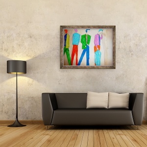 Tablou inramat - Daisy de Villeneuve - 4 Baieti in costume, 60 x 80 cm - Img 2
