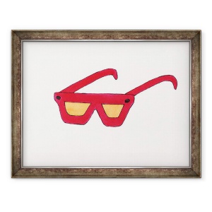 Tablou inramat - Daisy de Villeneuve - Ochelari rosii, 70 x 90 cm