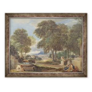 Tablou inramat - David Cox - Peisaj cu un om de spalat picioarele la o fantana, 60 x 80 cm