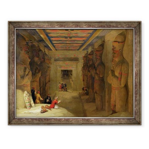 Tablou inramat - David Roberts - Sala Ipostil a Marelui Templu de la Abu Simbel, Egipt, 70 x 90 cm