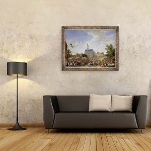 Tablou inramat - David Teniers the Younger - Targul olarilor de la Gent, 60 x 80 cm - Img 2