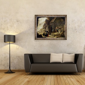 Tablou inramat - David Teniers the Younger - Tentatia Sfantului Anton II, 60 x 80 cm - Img 2