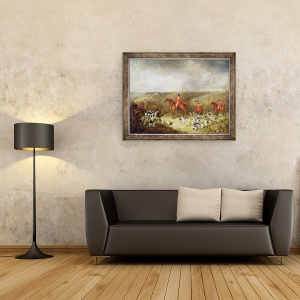 Tablou inramat - Dean I Wolstenholme - Lordul Glamis si staghounds sale, 60 x 80 cm - Img 2
