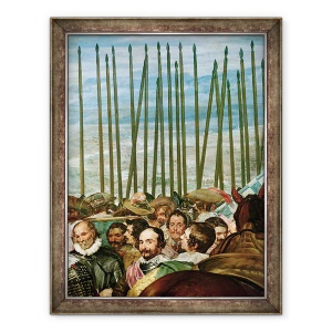 Tablou inramat - Diego Rodriguez de Silva y Velazquez - Capitularea Breda, 1625, detaliu de soldati cu lanci, 60 x 80 cm