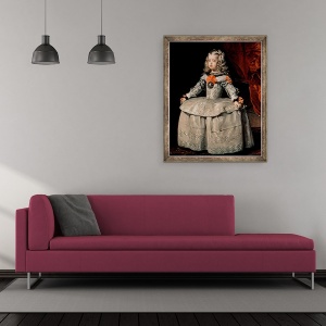 Tablou inramat - Diego Rodriguez de Silva y Velazquez - Portretul Infantei Margarita 1651-73 in varsta de cinci ani, 50 x 60 cm - Img 2