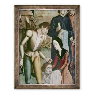Tablou inramat - Dirck Bouts - Justitia imparatului Otto, Executarea omului nevinovat, 70 x 90 cm