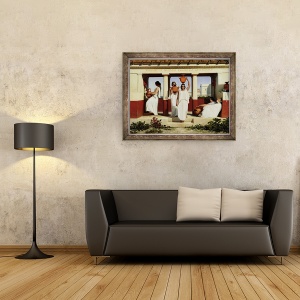 Tablou inramat - Dominique Louis Papety - Femei grecesti la fantana, 60 x 80 cm - Img 2
