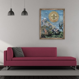 Tablou inramat - Dubois - Speranta fericirii dedicata natiunii cu Ludovic al XVI-lea 1754-93 condus de bunatate si Jacques Necker 1732-1804 condus de adevar, 50 x 60 cm - Img 2
