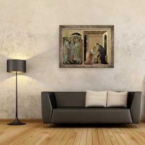 Tablou inramat - Duccio di Buoninsegna - Maesta, Fecioara isi ia ramas bun de la Sfantul Ioan, 60 x 80 cm - Img 2