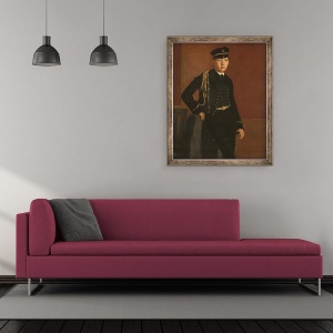 Tablou inramat - Edgar Degas - Achille De Gas in uniforma unui cadet, 50 x 60 cm - Img 2