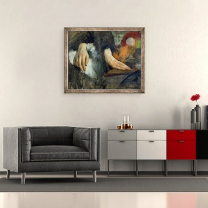 Tablou inramat - Edgar Degas - Studiul mainilor, 50 x 60 cm - Img 2