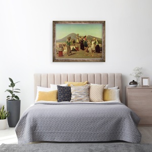 Tablou inramat - Edouard Alexandre Sain - Sapaturile de la Pompei, 70 x 90 cm - Img 3