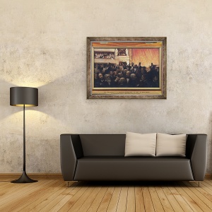 Tablou inramat - Edouard-Joseph Dantan - Prima noapte la Comedie Francaise in 1885, 60 x 80 cm - Img 2