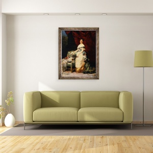 Tablou inramat - Edouard Louis Dubufe - Portretul Printesei Brancaccio-Massimo, 60 x 80 cm - Img 2