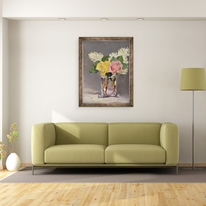 Tablou inramat - Edouard Manet - Liliac si Trandafiri, 70 x 90 cm - Img 2