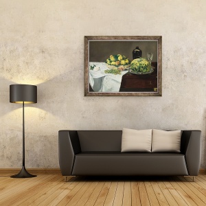 Tablou inramat - Edouard Manet - Natura moarta cu pepene galben si piersici, 60 x 80 cm - Img 2