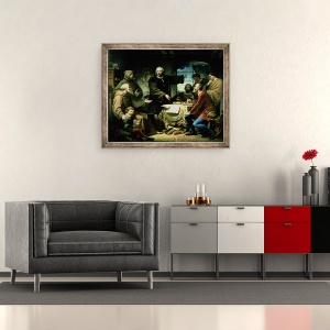 Tablou inramat - Eduardo Javier Ramon Cano de la Pena - Cristofor Columb 1451-1506 in Manastirea de la Rabida, 50 x 60 cm - Img 2