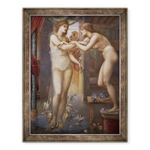 Tablou inramat - Edward Coley Burne-Jones - Pygmalion si imaginea, Godhead Focurile, 70 x 90 cm