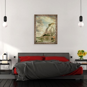 Tablou inramat - Edward William Cooke - Un pic de Bonchurch in vremurile vechi, 70 x 90 cm - Img 3